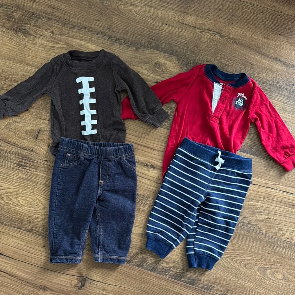 Bundle of baby boy 6 month outfit sets